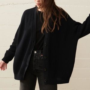 Jenni Kayne Black Cotton Cocoon Cardigan